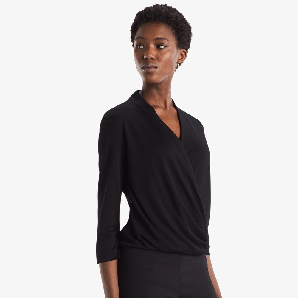 M.M.LaFleur “Deneuve” Faux-Wrap Top – Size Large